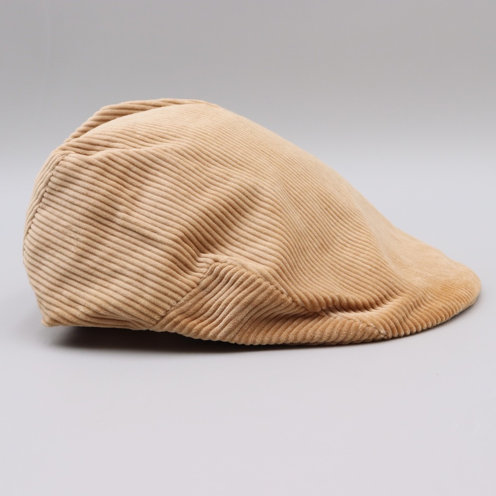 Dobbs Fifth Avenue Tan Corduroy Flat Cap Newsboy Hat Jaguar 6 7/8 Vintage USA